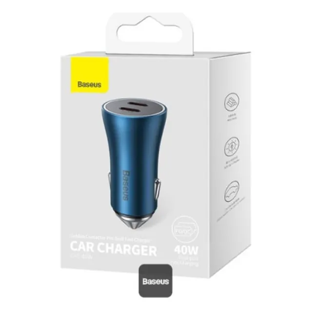 Baseus Dual Car Charger 40W (Purple) C+C
