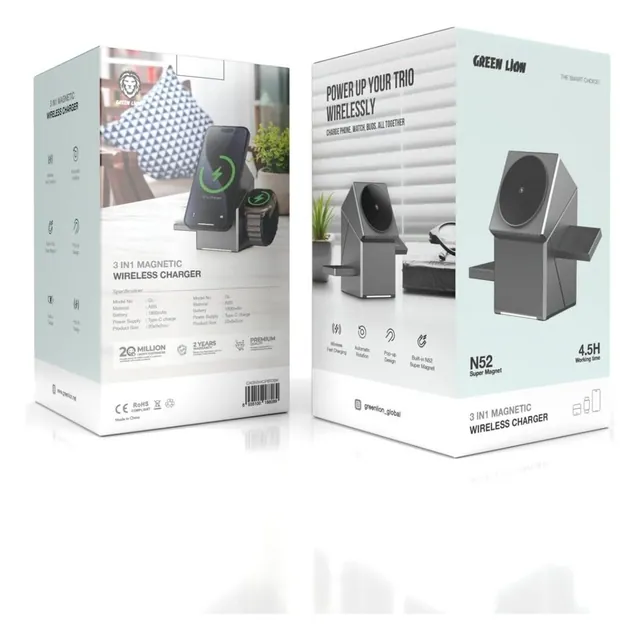 Green Lion Power Trio 3 in 1 Wireless Charger 15w