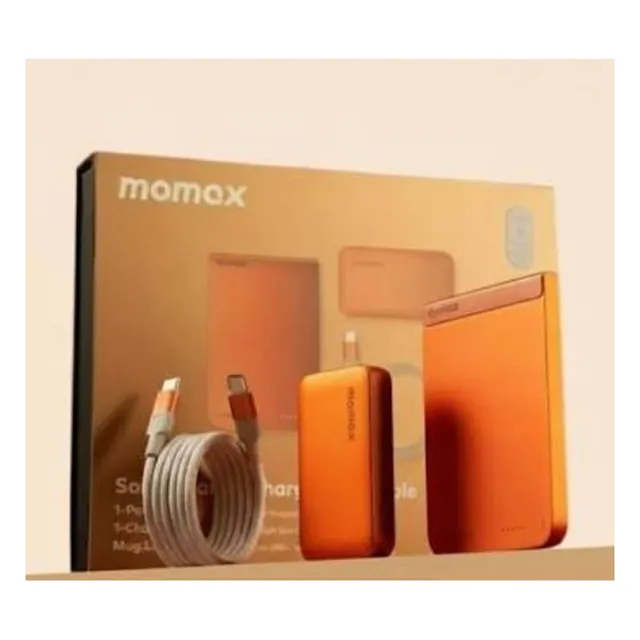 Momax Solar Orange Charger Ensemble 3 in 1