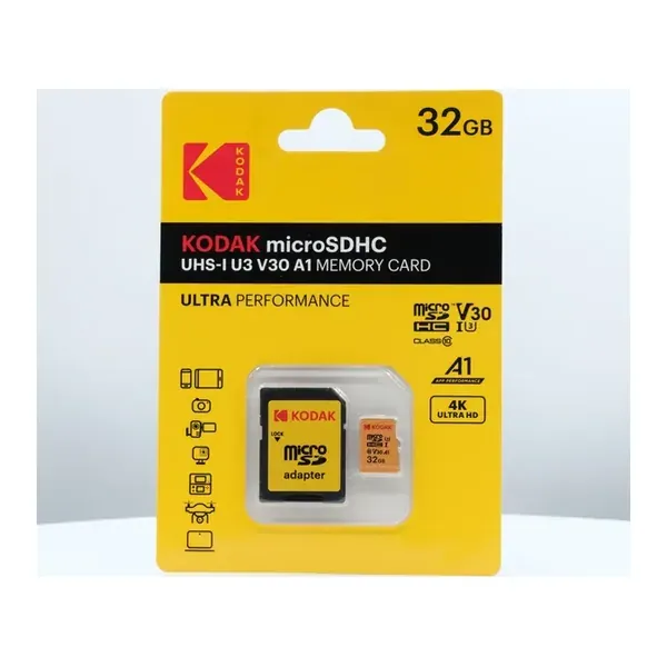 Kodak microSDHC UHS-I U3 V30 A1 Memory Card