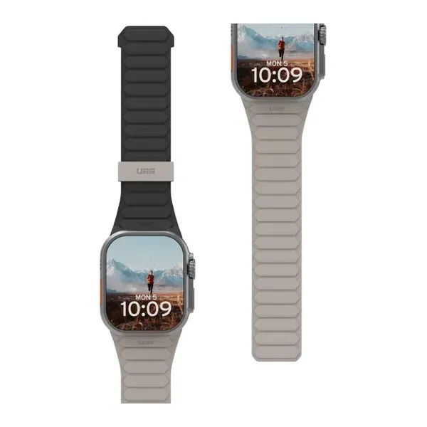 Watchband for Apple Watch Santa Barbara Genuine Leather+Magnetic KWNBLK 42/44/45