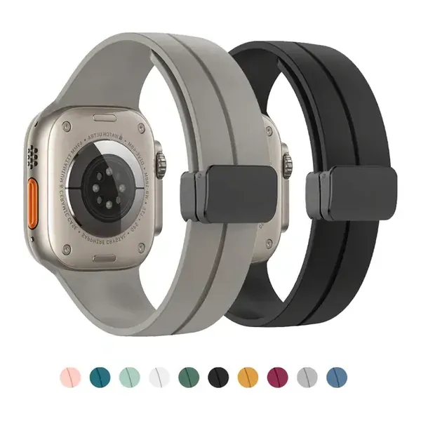 Stainless Steel Magnetic Clasp Watch Band (Gun) 42\44\45\46\49